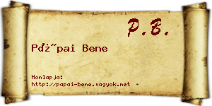 Pápai Bene névjegykártya